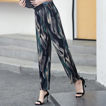 2020 kobiety spodnie letnie elastyczny pas druku ołówek spodnie dorywczo plus-size kobiety komórkowe spodnie wysokiej talii Spodnie XL-5XL