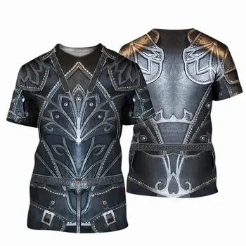 2020 letnia moda męska pancerz t-shirt Knight Temple Knight 3D printed Harajuku t-shirt z krótkim rękawem męska casual top
