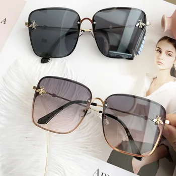 2020 luksusowe marki design damskie okulary oculos Cute Bee Design Mirror okulary damskie Square feminino zonnebril dames gafas