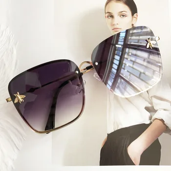 2020 luksusowe marki design damskie okulary oculos Cute Bee Design Mirror okulary damskie Square feminino zonnebril dames gafas