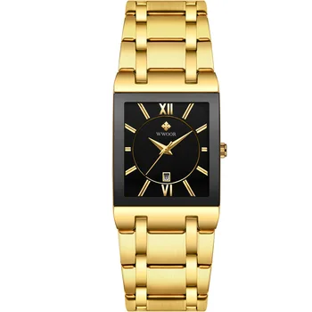2020 luksusowe męskie zegarek Kwarcowy analogowy zegarek WWOOR 8858 Man ze stali nierdzewnej prostokątne biznesowe zegarek Relogio Masculino #a