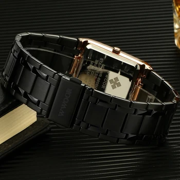 2020 luksusowe męskie zegarek Kwarcowy analogowy zegarek WWOOR 8858 Man ze stali nierdzewnej prostokątne biznesowe zegarek Relogio Masculino #a