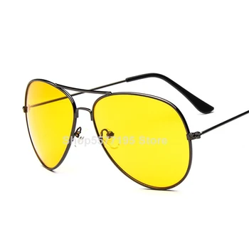 2020 modne klasyczne okulary noktowizyjne kierowcy okulary noktowizyjne anty-nocne okulary do jazdy żółte soczewki, UV400 okulary