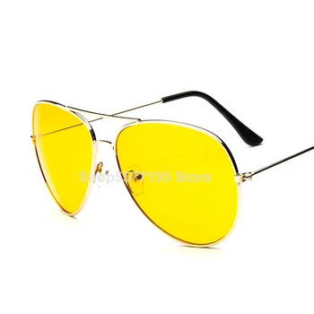 2020 modne klasyczne okulary noktowizyjne kierowcy okulary noktowizyjne anty-nocne okulary do jazdy żółte soczewki, UV400 okulary