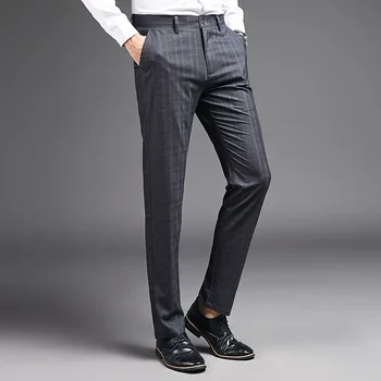 2020 Modne Męskie Spodnie Stretch Wysokiej Jakości Wiosna Lato Formalne Męskie Spodnie Męskie Klasyczne Biznesu Dorywczo Spodnie Pełnej Długości