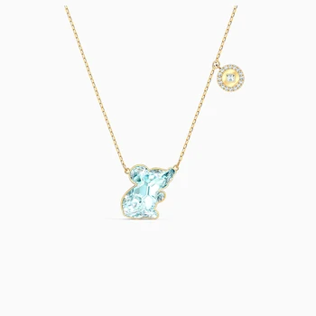 2020 Modne ozdoby SWA nowy Zodiak chiński szczur naszyjnik niebieski delikatny mysz biżuteria Kryształ kobieta prezent romantyczny