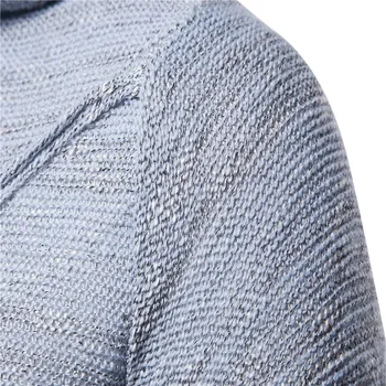 2020 Męski Bawełniany Sweter Z Kapturem Patchwork Jesień Zima Ciepła, Wygodna, Długa Odzież Z Dzianiny Casual Męskie Płaszcz Pull Homme