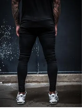 2020 męskie boczne paski Skinny Fit czarne dżinsy hip-hop ulica jednolity kolor plus size Slim Fit bawełna, jeans dla mężczyzn