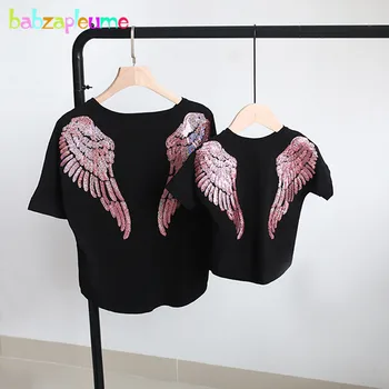 2020 New Baby Girl Summer Clothes Mommy And Daughter Tops Family Matching Outfits Fashion Embroidery Short Sleeve T-shirt BC1844