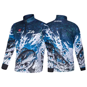 2020 New DAIWA Fishing Clothing Hooded Printing Fishing Clothes Sunscreen Oddychającym Anti Mosquito Quick Dry DAWA Fishing Shirt