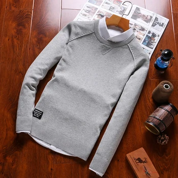 2020 Nowa moda swetry dla mężczyzn MODA w STYLU jesień zima patchwork z dzianiny wysokiej jakości sweter dla mężczyzn O-neck casual męski sweter B0278