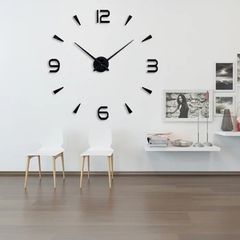2020 nowe 3D prawdziwe zegar ścienny nowoczesny design trapezowe cyfrowe połączenie kwarcowy zegarek mody zegarek lustrzane naklejki DIY living