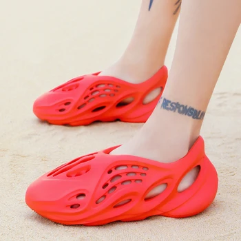 2020 nowe męskie letnie buty sandały męskie dziurki sandały puste oddychające japonki moda basen plaża kapcie Rzymska buty