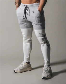 2020 nowy marka wąskie spodnie Męskie siłownia patchwork fitness męskie jogging spodnie sportowe biegacze sportowe spodnie Męskie sportowe spodnie dresowe