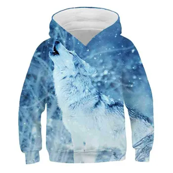 2020 nowy wolf 3D animation sweatshirt, dzieci modny kreskówki drukowany sweter, uosobiona Bluza dla chłopców i dziewcząt