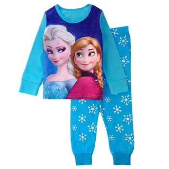 2020 nowy zestaw odzieży dziecięcej zimowy bawełna dziewczynek ubrania strona ubrania dla dzieci Disney Elsa dziecięce piżamy dziecięce piżamy zestaw