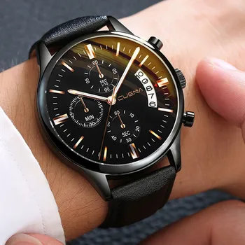 2020 relogio masculino zegarek moda męska sportowa skrzynia ze stali nierdzewnej skórzany pasek zegarek Kwarcowy biznes zegarek reloj hombre