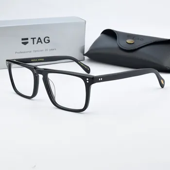 2020 retro kwadratowa oprawa na okulary męskie przeciwsłoneczne oprawki okularowe Vintage marki komputera przepis krótkowzroczność okulary nerd