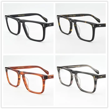 2020 retro kwadratowa oprawa na okulary męskie przeciwsłoneczne oprawki okularowe Vintage marki komputera przepis krótkowzroczność okulary nerd
