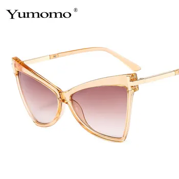 2020 retro oversize Cat Eye okulary damskie markowe damskie okulary przeciwsłoneczne damskie eleganckie gradientu cieniowania męskie okulary