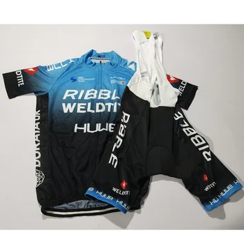 2020 UK Pro Team HUUB krótki rękaw Jersey ribble jest Weldtite mężczyźni letni zestaw ciclismo rowerowa odzież bib żel szorty ropa de hombre