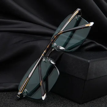2020 Vintage Okulary Bez Oprawek Mężczyźni Kobiety Luksusowe Kryształowe Kamienne Soczewki Są Zielone Okulary Retro Okulary Przezroczyste Soczewki Okulary Oculos