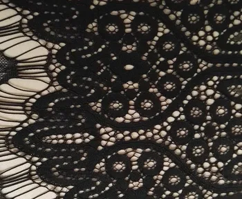 2020 wysoki top czarny przewód rzęs koronki tkaniny, Chantilly serrata suknia ślubna koronki tkaniny, rozmiar 150 cm *150 cm