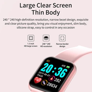 2020 Y68 Smart Watch Mężczyźni Kobiety Sport fitness tracker tętno ciśnienie krwi wodoodporny D20 Smartwatch zegar dla systemu Android IOS