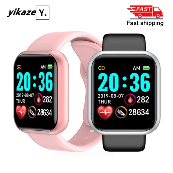 2020 Y68 Smart Watch Mężczyźni Kobiety Sport fitness tracker tętno ciśnienie krwi wodoodporny D20 Smartwatch zegar dla systemu Android IOS