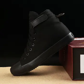 2020 zimowe buty dla mężczyzn, zimowe botki high top sneakers ciepłe futrzane buty płótno casual męskie botki czarny biały buty KA1628