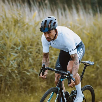 2021 BEAT Team Cycling Clothing Ropa Ciclismo Maillot Bike Wear Men Short Sleeve Jersey Sets MTB Road Cycling Apparel Cycle Kits