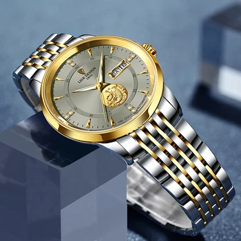 2021 LIGE New Fashion zegarki męskie tourbillon automatyczny mechaniczny ze stali nierdzewnej wodoodporny biznesowe zegarek męski zegarek prezent