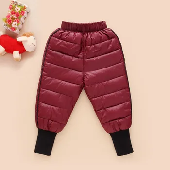 2021 Nowe Spodnie Dla Chłopców, Dla Dziewczyn Zimowe Puchowe Poduszki Bawełniane Miękkie Grube Ciepłe Spodnie Rekreacyjne Sportowe Wodoodporne Elastyczne Spodnie Narciarskie Dziecięce, Spodnie Dziecięce