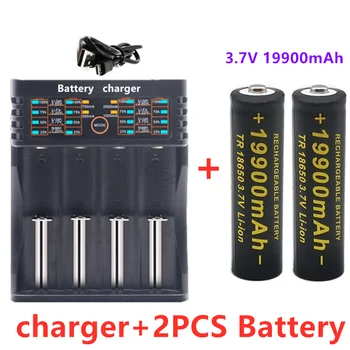 2021 nowy akumulator 18650 3.7 W 19900 mah akumulator liion dla latarka led akumulator 18650 akumulator hurtownia +ładowarka USB