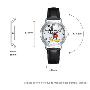 2021 Nowy Mickey Projektant Dla Dzieci Zegar Dzieci Skórzany Pasek Zegarek Kwarcowy Japonia Chłopiec Dziewczynka Prezent Na Urodziny Zegarek Młody Szczęśliwy Czas