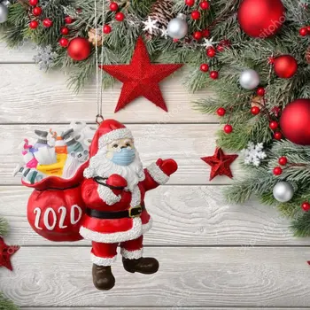 2021 Ozdoba Choinkowa Święty Mikołaj Boże Narodzenie Wisiorek Wiszące Choinka Ozdoby Navidad Wesołych Świąt Prezent Wystrój