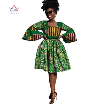 2021 print afrykańskie sukienki dla kobiet plus rozmiar elegancki długi rękaw motyl linia dorywczo sukienka tradycyjna odzież WY1745