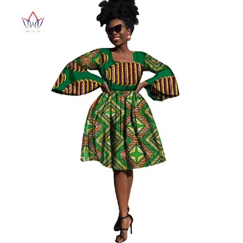 2021 print afrykańskie sukienki dla kobiet plus rozmiar elegancki długi rękaw motyl linia dorywczo sukienka tradycyjna odzież WY1745