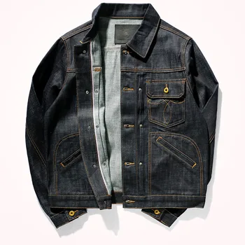 2021 wiosna nowa japońska retro oryginalna jeansowa kurtka ciężar промытая stara moda męska motocykl jeansowa kurtka Cargo płaszcz