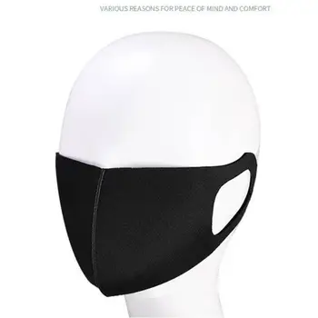 20szt maska do twarzy Czarna przewiewna maska do ust ekologiczna ochrona przed zanieczyszczeniem twarzy wodoodporna pokrywa usta unisex elastyczna tkanina maska