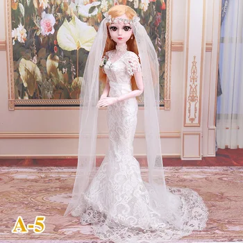 22 cm lalka akcesoria 60 cm lalka BJD odzież ślubna koronkowa z kokardą nakrycie głowy pasuje 1/3 BJD lalka ubierz prezenty dla dziewczyn