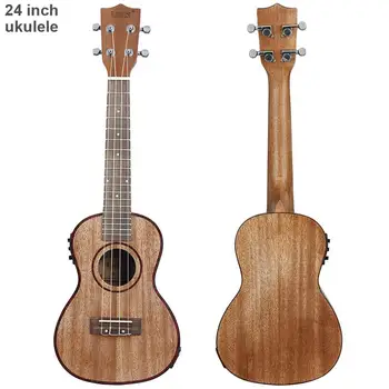 24-calowy koncertu электроакустическая ukulele muszla ślimaka słuchotka 18 lud cztery struny ukulele z wbudowanym korektorem pickup