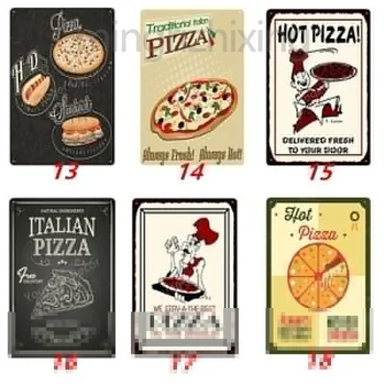 24 rodzaje 1 szt. z pizzeria vintage, metalowe, blaszane tablice ścienne dekoracja włoska pizza New York style smaczna pizza 30*20 cm