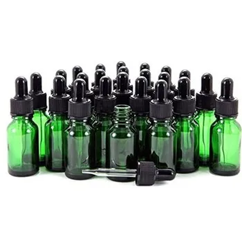 24, zielony, 15 ml (1/2 uncji) butelki Szklane, ze szkła do oczu hodowlanym do aromaterapii olejki eteryczne puste butelki wielokrotnego użytku