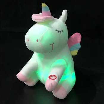 25 cm LED Jednorożec pluszowe zabawki pluszowe zapalają się miękkie zabawki zwierzęta ładny kucyk koń zabawka miękka lalka zabawki dla dzieci, prezenty na Urodziny