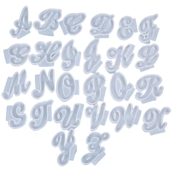 26 szt. angielskie litery Kryształ epoksydowa żywica formy A-Z alfabet w kształcie wisiorek brelok silikonowe formy DIY rzemiosła biżuteria