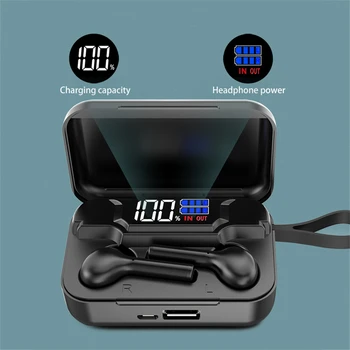 2600 mah nowe TWS Bluetooth Eaphones z ładowarką pudełkiem bezprzewodowe słuchawki IPX7 wodoodporne słuchawki Sport 9D stereo sterowanie dotykowe