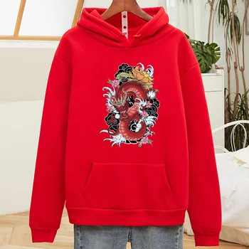 28 kolorów wydruku Smok mysz Harajuku bluzy dla kobiet z długim rękawem hip-hop z kapturem, bluzki damskie z kapturem Zima Jesień topy