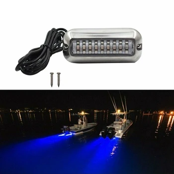 2Pcs 27 Blue LED Stainless Lights podwodny ponton dla pawęż należałoby morskiej łodzi