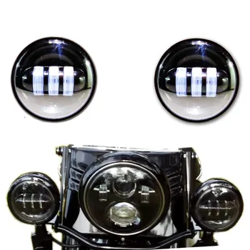 2PCS Chrome / Black 4.5 Inch Creee LED Passing Light Spot Driving Lamp LED światła przeciwmgielne do motocykli Harley Davidso 4.5